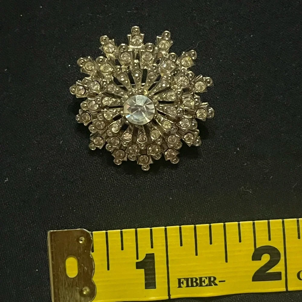 Vintage Starburst Rhinestone Brooch Signed ART 1960s